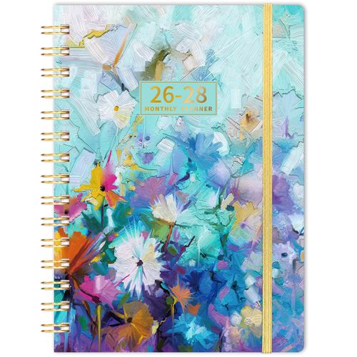 2026-2028 Monthly Planner/Calendar - 3 Year Monthly Planner 2026-2028, January 2026 - December 2028, 6.3" x 8.4", 36-Month Calendar with Tabs, 29 Notes Pages, Hardcover, Inner Pocket - Oil Painting
