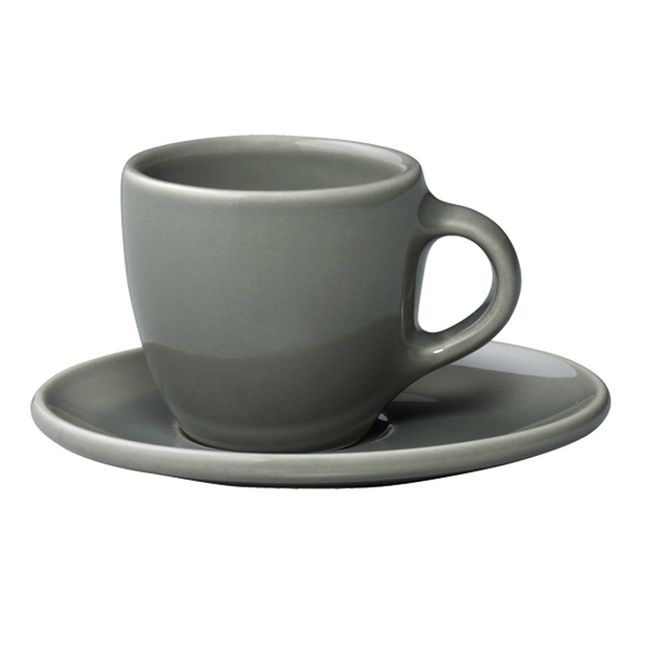 KINTO 26546 Topo Cup & Saucer, 2.8 fl oz (80 ml), Gray