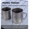 iClimb Titanium Cup Camping Coffee Mug Ultralight Compact with Foldable Handle (450ml)