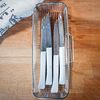 Opinel, Bon Appetit Medium Table Knife, Set of 4, Light Grey, Blue