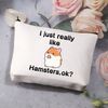 PLITI Hamster Makeup Bag Hamster Lover Gift Hamster Cosmetic Bag for Hamster Mom Hamster Owner (Really Like hamstersU)