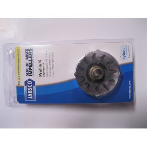 Jabsco 5929-0001-P, Neoprene, Drive Type 6, 12 Blade, 2-1/4 Diameter, 1-1/4 Width, 1/2 Shaft, Brass Insert