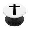 Black Cross White PopSockets PopGrip: Swappable Grip for Phones & Tablets