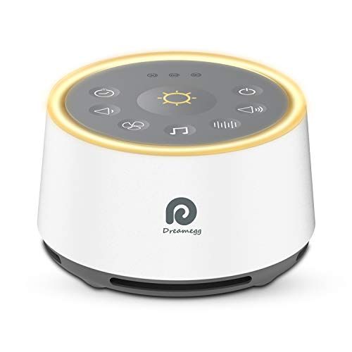 Dreamegg White Noise Machine, 24 Healing Sounds, Natural Sounds, BGM Night Light, Earphone Compatible, Stepless Volume Control, Timer Included, Baby, Stop Crying, Sleep Peacefully Focus, Noise Reduction, Tinnitus Relief, Speaker, D1 (White)