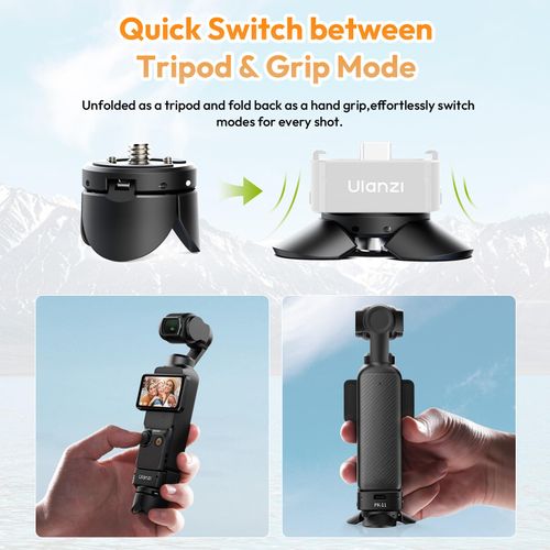 ULANZI PK-08 Pocket 3 Mini Tripod for DJI Osmo Pocket 3, All-Purpose Mini Tripod 1/4'' Mounting Screw for Insta360 X5 X4 X3 for Desktop Stand