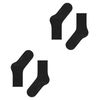 ESPRIT Damen Socken Basic Pure Multipack W So Baumwolle einfarbig 2 Paar, Schwarz Black 3000, 39-42