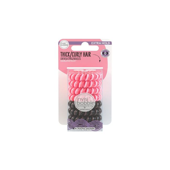 invisibobble Original Traceless Spirale Haargummis - 8 Stück (extra Halt - Rosa und Braun)