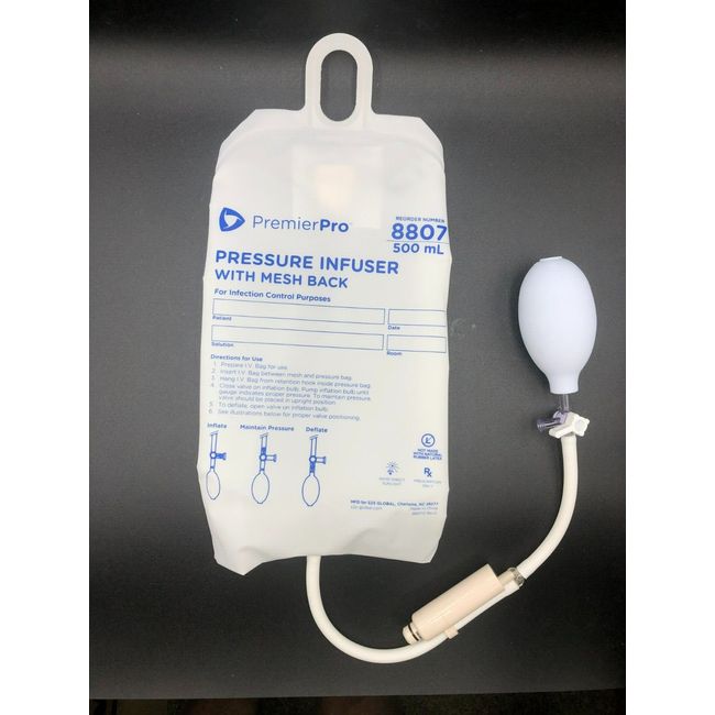 500ml Pressure Infusion Bag 8807 Premier Pro with mesh back. USA Shipper