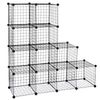 Wire Cube Storage 12-Cube Metal Storage Organizer Bookshelf Stackable for Home