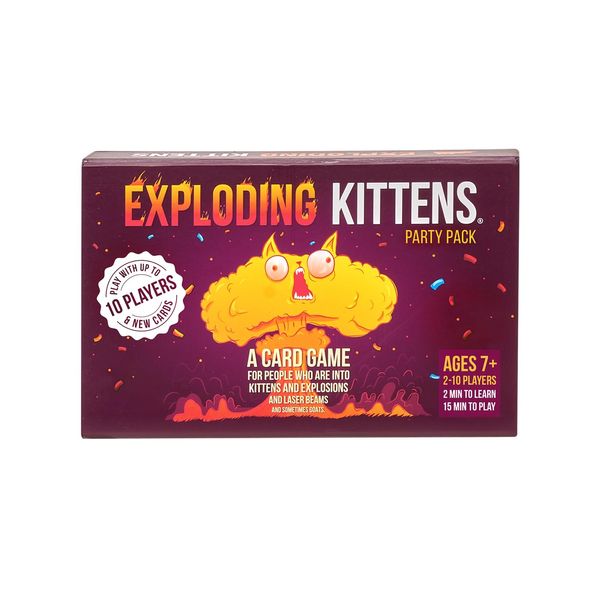 Exploding Kittens Party Pack - Card Games for Adults Teens & Kids - Fun Family Games - A Russian Roulette Card