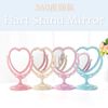 Queen-b Tabletop Mirror, Heart Shape, Cute, Stylish, Makeup, Cosmetics, Beauty, Makeup Mirror, Stand, 360° Rotation, Girls, Princess, Convenient Desk, Gift (Beige)