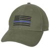 Rothco Thin Blue Line Flag Low Profile Cap, Olive Drab