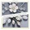 Unicra Bride Wedding Hair Pins Silver Flower Crystal Headpiece Bridal Rhinestone Hair Accessories for Women and Girls (Pack of 3) (Silver)