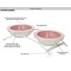 PetRageous 44355 Toftees Paws Diner with Two 1-Cup Dishwasher Safe Stoneware Bowl Capacity 10.75-Inch Length 2.25-Inch Tall for Extra Small and Small Dogs and Cats, White and Pink
