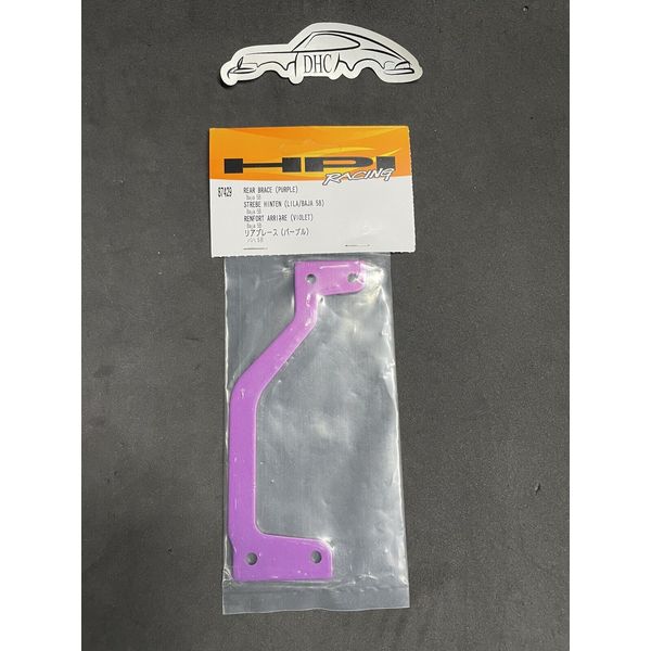 HPI Racing Vintage RC Car Part # 87429 Purple Aluminum Rear Brace for Baja 5B