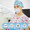 CULEO Nurse Caps, Cartoon Printed Hat Surgical Cap (Blue)