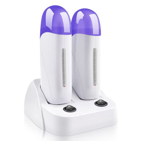 Electric Wax Heater Double Depilatory Roll Waxing Warmer Machine for Hair Removal on Wax Heater for Women and Men,Special gifts for Women