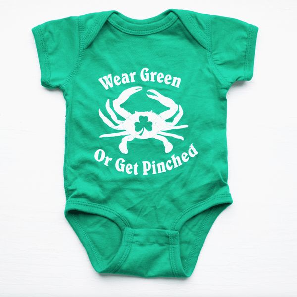 Wear Green or Get Pinched (Green) / Baby Onesie - 6 Months / Green