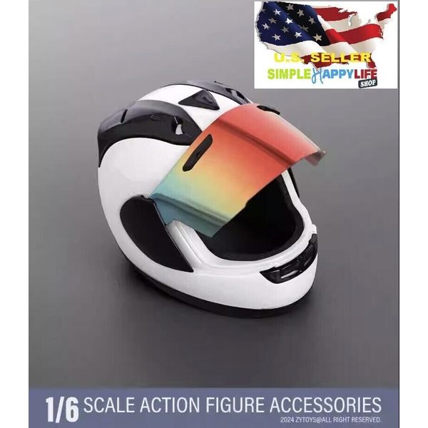 1/6 Scale White Motorcycle helmet For 12" Figure Phicen worldbox hot toys ❶USA❶