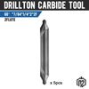 5PCS 60 Degree Solid Carbide 7/64" x 1/4" x 2" Center Drills - Double End