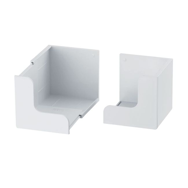 Belca MG-BHW Magnetic Telescopic Box Holder (per piece) Width 2.8 x Depth 2.8 - 4.8 x Height 2.8 inches (7.3 x 7.3 - 12.3 x 7 cm), White, Rust Free, Kitchen Storage, Sanitary Storage, Entrance