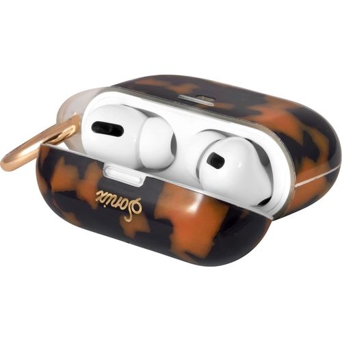 Sonix Case for AirPods Pro 2 & Pro 1 (1st/2nd Gen) - Hard Shell Cover with Keychain, Wireless Charging | Brown Tort