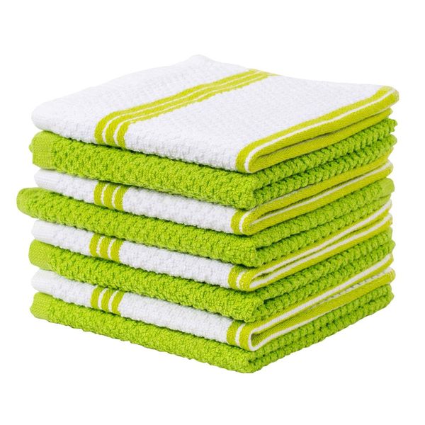 Living Fashions 8 Pack Dish Cloths for Washing Dishes - 100% Cotton Absorbent Dish Towels Size 12" x 12" - Perfect Dish Rags for Washing Dishes - Kitchen Rags and Washcloths for Dishes