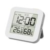 Watch Waterproof Splashproof Digital Clock LCD Display Timer Thermometer/Hygrometer Bath Clock Wall Mounted Digital Clock Desktop for Bathroom/Lavatory/Room/Kitchen/Courtyard/Shower (White)