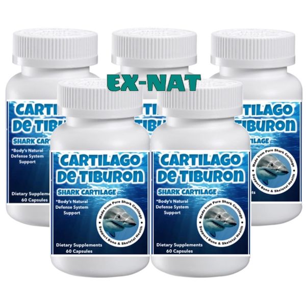 5 Shark Cartilage Natural Defense System Support Therapy Cartilago de Tiburon