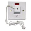 HUBIBUBI Bathroom Pull Down Light Switch White - 45A Double Pole Shower Ceiling Pull Cord Switch Mechanical Neon Indicator for Kitchen Living Bedrooms (Bathroom Pull Down Light Switch, White)