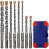 8PCS SDS Plus Rotary Hammer Drill Bit Set Carbide Tip Masonry Concrete Drill Bit