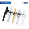 XFORT Locking Cockspur Window Handle Installation Kit in Polished Brass, Left Hand UPVC Window Handle Replacement, Lockable Window Lever