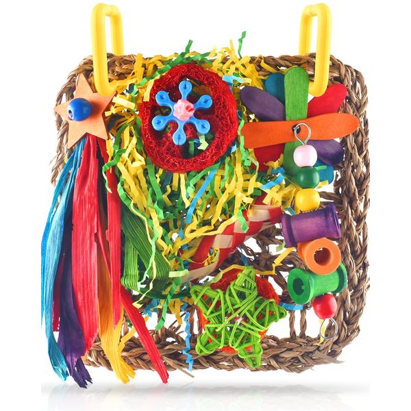 Vogelspielzeug, ERKOON Nymphensittich Futter Wellensittich Spielzeug Bird Feeder Toy for Parakeets Papagei Kauspielzeug,Vögel Am Käfig Installieren Können für Alle Papageien & Vogel