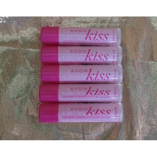 Avon DEW KISS Lip Balm ~ Pack of 5 ~ Sealed ~ New Fresh Stock ~ FREE SHIPPING