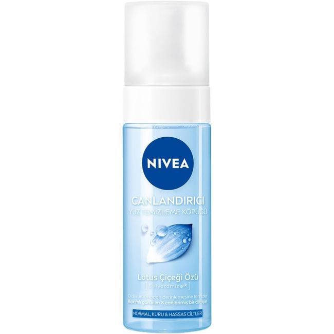 NIVEA Yüz Yıkama Köpüğü Canlandırıcı, Normal Ciltler 150 ml, Derinlemesine Yüz Temizleme, Saf Su, Lotus Çiçeği