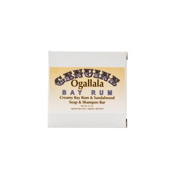 Ogallala Bay Rum | All In One Bath Soap and Shampoo Bar | 4.5 oz Bar | Old Fashioned Bay Rum | Sandalwood Scent