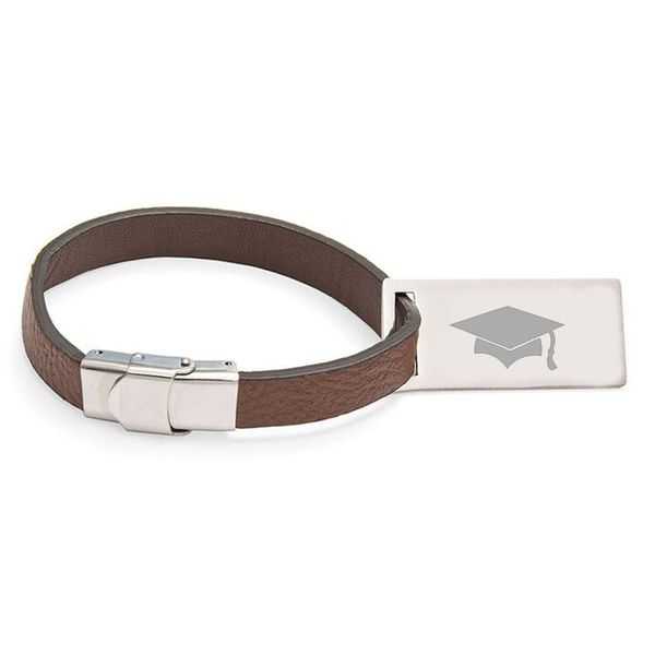 Graduation Cap Teacher Engraved Personalised Leather Luggage Tag