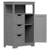 Gray Bathroom Cabinet Storage Organizer w/3 Drawers Shelf Stuff Display Rack