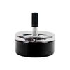 HSD Metal Revolving Ashtray Cigarette Push Down Spinning Ash Tray (Black)