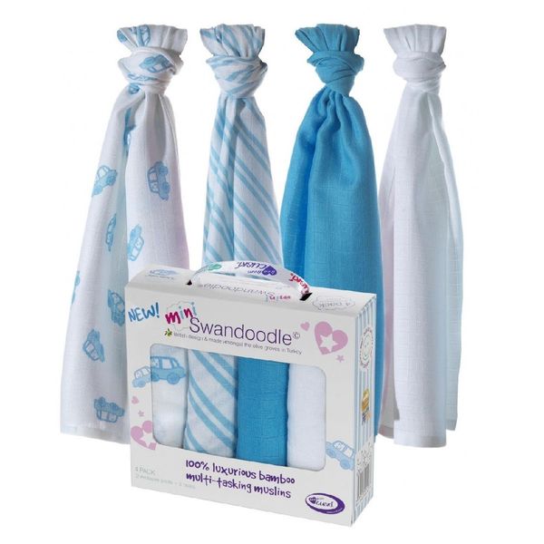 Cuski Mini Swandoodles Soft Bamboo Muslins 4 Pack - London Cabs