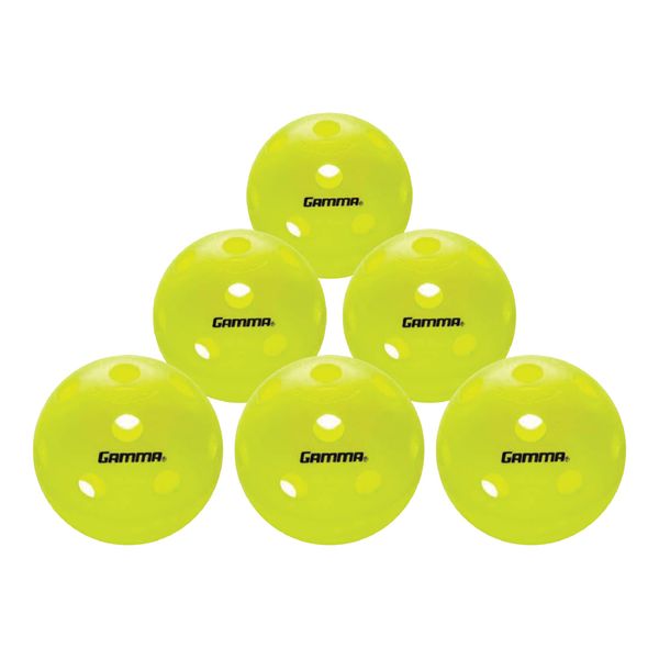 Gamma Photon Indoor Pickleballs Pack of 6, USAPA Approved, High-Visibility, Durable and Ultra-Balanced