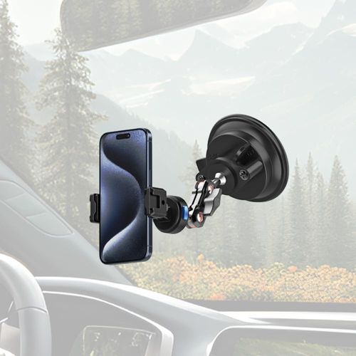 SOH Magnetic Suction Cup Car Phone Mount, 360° Rotation Stable Car Windshield Phone Holder Mount for Vlog/POV for Any Smooth Surface, for All Smartphone, for Gopro/DJI Action and Most Action Camera