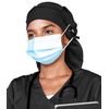 Silk Lined Work Cap with Button for Long Ponytail Hair Women Black
