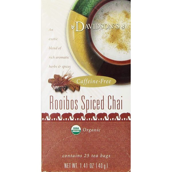 Davidson's Tea Rooibos Spiced Chai, 25-Count Tea Bags (Pack of 6)