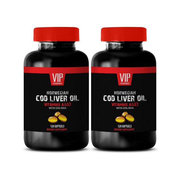Epa dha omega  - NORWEGIAN COD LIVER OIL -Nervous system supplements - 2 Bottles