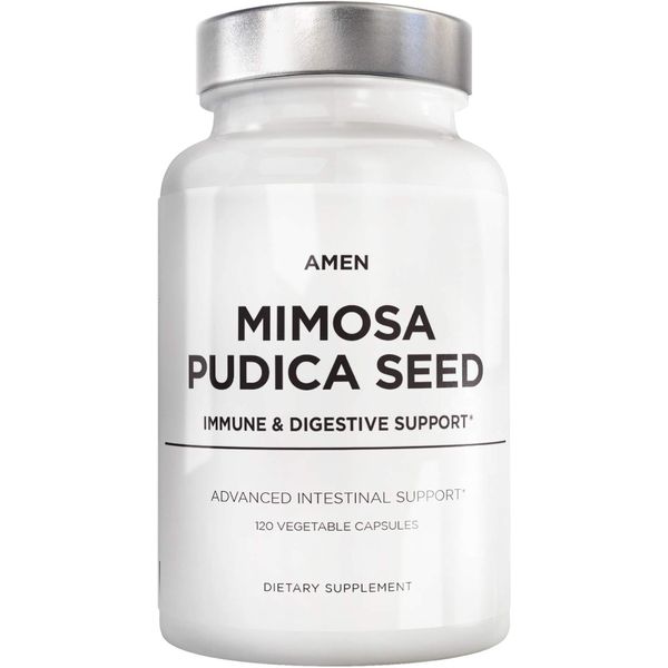 Amen Organic Mimosa Pudica Seeds Capsules, 2 Month Supply, Vegan Mimosa Pudica Seed Plant Supplement - Mimosine Sensitive Plant Pills - Fat Soluble Dietary Supplement - Non-GMO & Vegan - 120 Capsules