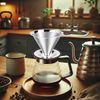 Pour Over Coffee Dripper,Stainless Steel Coffee Filter, Pour Over Maker Double Micro Mesh, Reusable Coffee Strainer (Silver)