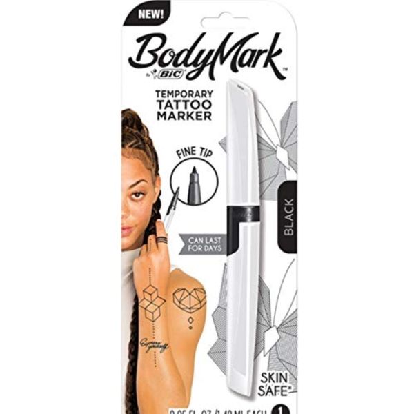 BIC BodyMark Temporary Tattoo Marker, Fine Tip Black