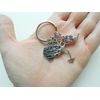 Psychologist or Neuroscientist Appreciation Keychain with Brain Charm, Neuron & Microscope Charm