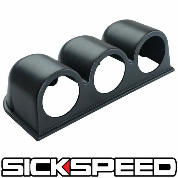 BLACK TRIPLE GAUGE POD PLASTIC DASH MOUNT HOLDER FITS AUTOMETER P3